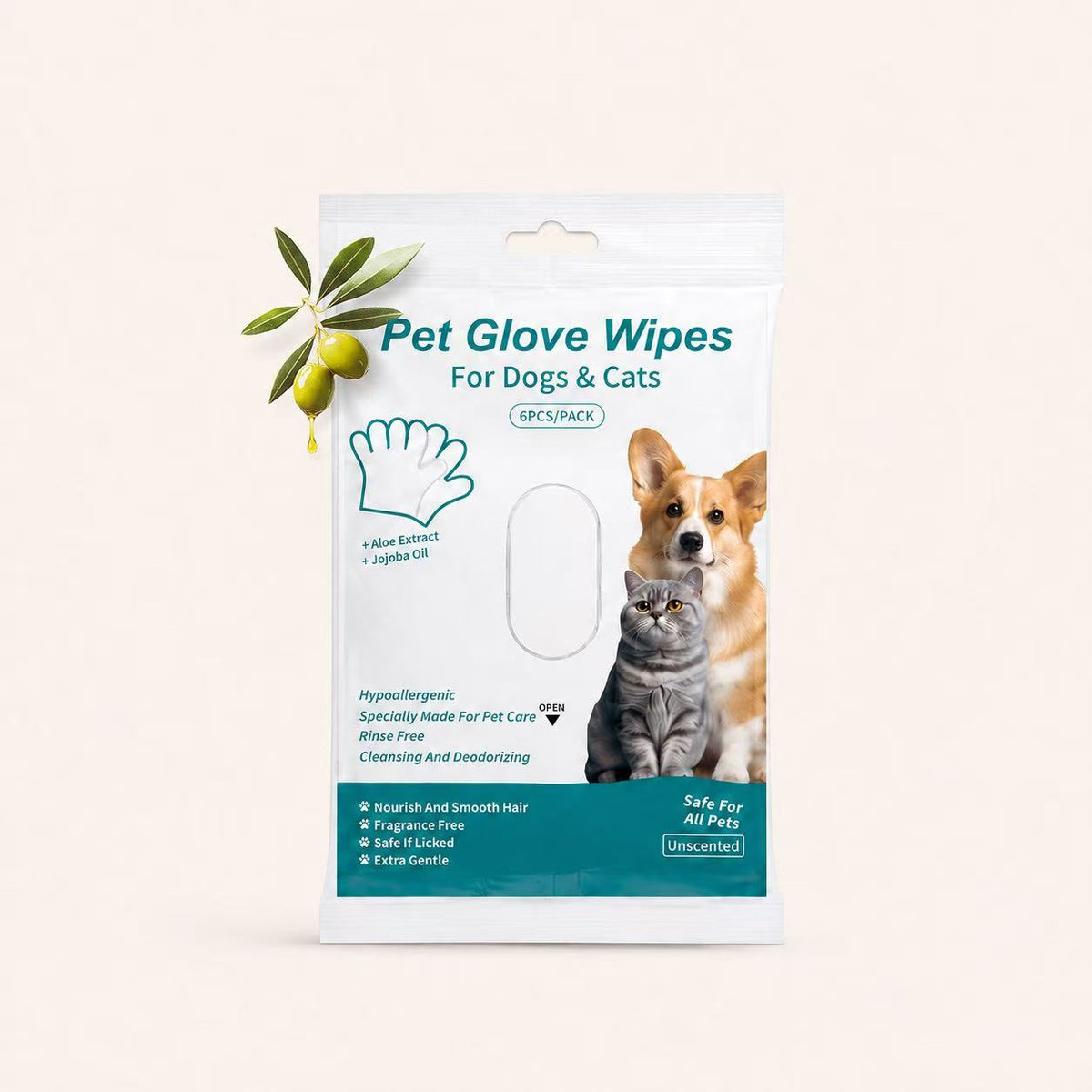 Woofé FreshPaws™ No-Rinse Cleaning Gloves – 6 Pack 🧊
